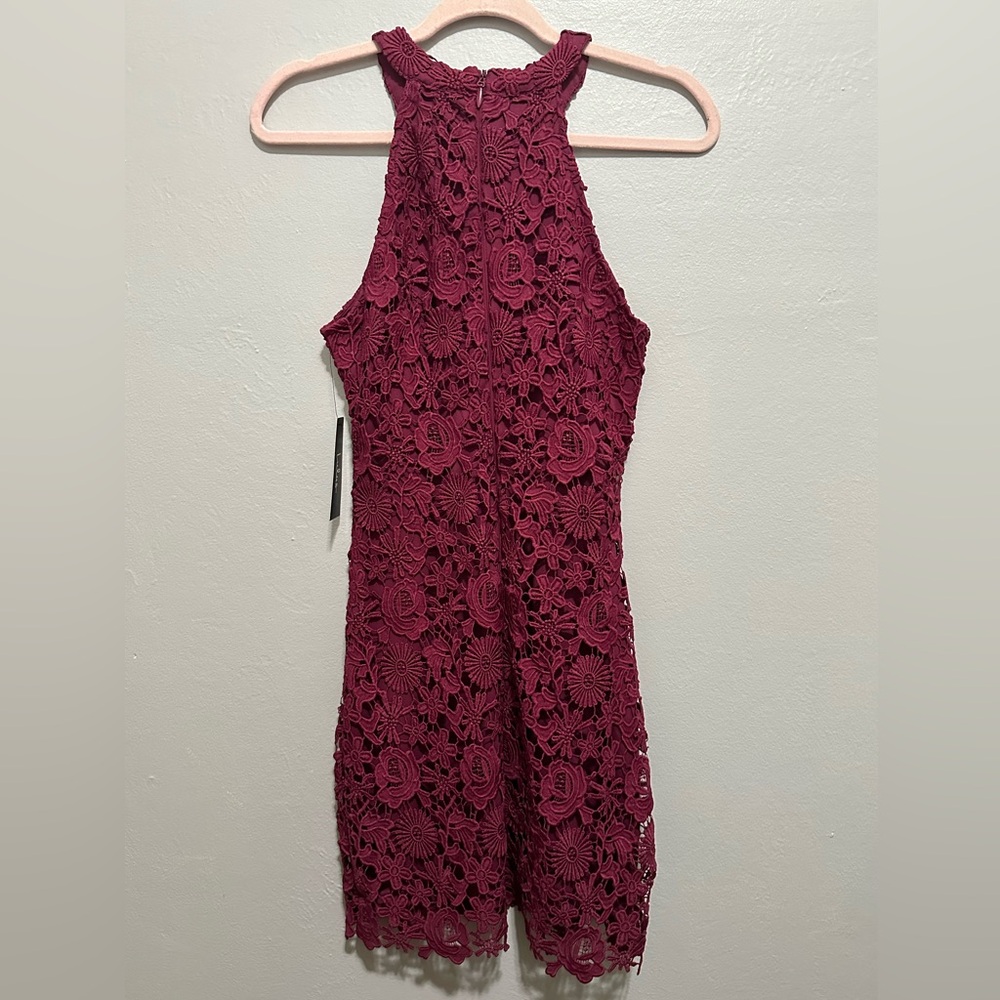 Lulus Magenta Crochet Lace Dress - Picture 3 of 5